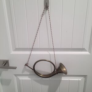 BRASS CHRISTMAS French Horn Bugle Hanging Ornament-Home Decor Made in India